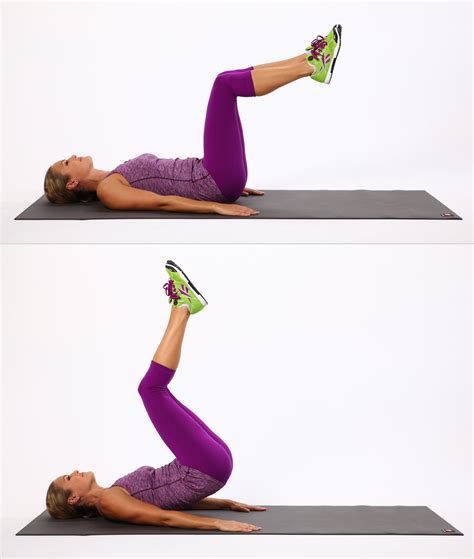 Mar 23, 2023 · Here's how to do them. Lying on your back, lift your legs in the air with your knees bent at about 90 degrees. Place your hands on the floor beside your hips. Without momentum, use your lower abs ... 